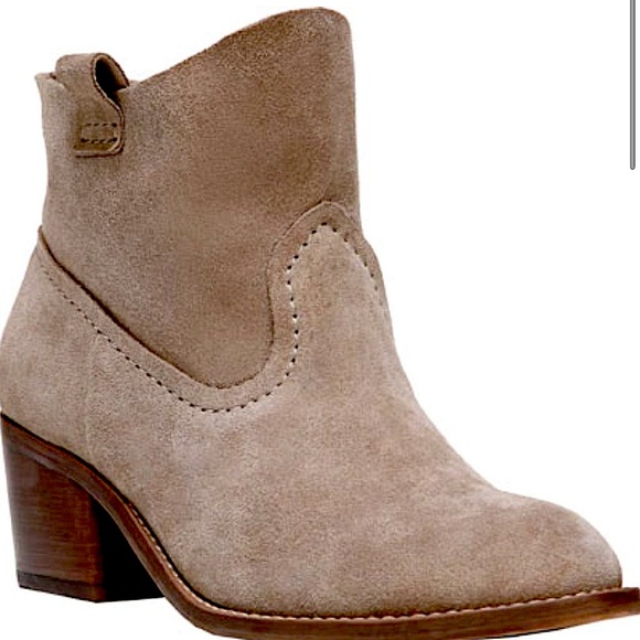 Carlos Santana Leighton Taupe Brown Suede Leather Pull On Cowboy Ankle Boots 7 - Picture 1 of 12